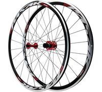 Rojo,Par De Ruedas De Bicicleta De Carretera 700C C/V/Freno En Llanta Profundidad 30 Mm Aleación De Aluminio Llantas De Doble Pared 8 A 12 Velocidades Buje QR-100/130 Mm