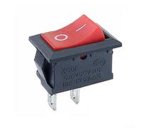 Rojo para mini interruptor basculante paquete de 10 Spst On Off 2 pines montaje en panel para coche, barco, camión, electrodomésticos, 6a 125vac 3a 250vac fuerte construcción de nailon