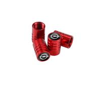 (Rojo para Opel) 4 tapones de válvula de neumático de aleación de aluminio para coche, accesorios antipolvo