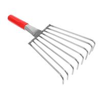 Rojo Rastrillo de Mano 8 Púas, de Acero Inoxidable | Diseño de Garra Puntiaguda, Mango Cómodo y Agarre Firme, Práctico para Excavar Conchas en Playa