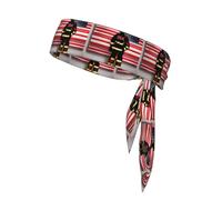 Rojo Raya Bombero Usa Bandera Impresión Atlética Bufanda de la cabeza, corbata deportiva para tenis, ciclismo, gimnasio ajuste ajustable