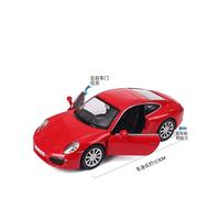 (Rojo sin caja) MaKeda 1:36 Porsche 911 Carrera S Auto deportivo Pull Back Modelo de coche de aleación