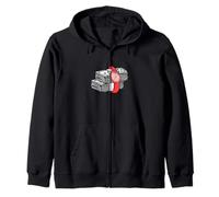 Rojo Tiempo/Dinero Gráfico Sudadera con Capucha
