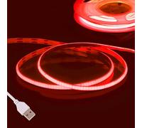 Rojo Tira LED COB 3m,Fosingut 5V USB Luz de Fondo de TV,CRI90+ 480 LEDs/m 2.7mm Luces LED Strip,Flexible Tiras LED de Interior Retroiluminación de TV para Decor Hogar DIY,Cocina,Espejo,Dormitorio,Bar