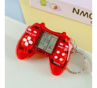 (Rojo transparente) Bloque Tetris Blast Mini Gamepad Juguete Retro Llavero Electrónico Adornos Colgantes