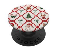 Rojo Verde Santa Navidad Reno Caramelos Arcos Pan De Jengibre PopSockets PopGrip Adhesivo