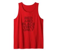 Rojo Y Negro Vibes Only High School Football Game Team Camiseta sin Mangas