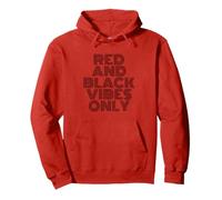 Rojo Y Negro Vibes Only High School Football Game Team Sudadera con Capucha