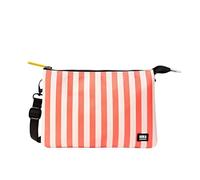 ROKA Carnaby XL - Bolsos cruzados delgados para mujeres y hombres, 3 compartimentos, cremallera gruesa, correa extraíble y ajustable para teléfono, cartera, llaves, Rayas corales
