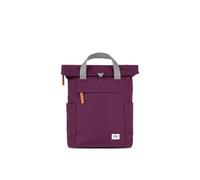 ROKA London Finchley Una pequeña mochila de lona sostenible lacada cereza