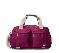 ROKA London Gatwick - Bolsa de lona reciclada grande, Laca de cereza, L | Amplia bolsa de viaje de 42 litros con compartimento impermeable para zapatos, funda para laptop, funda para carrito y correa
