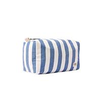 ROKA London Mayfair - Neceser de viaje resistente al agua para hombres y mujeres, bolsa de cosméticos ligera con cremallera para vacaciones, gimnasio y artículos esenciales diarios, Rayas vaqueras, M