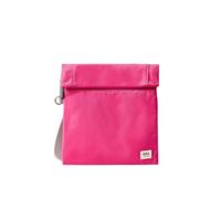 ROKA London Stratford - Bolso bandolera de nailon reciclado ligero resistente al agua para mujeres y hombres, correa ajustable, bolsillos seguros con cremallera, bolsa de viaje diario y teléfono, Rojo