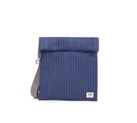 ROKA London Stratford - Bolso cruzado pequeño de nailon reciclado, Rayas vaqueras oscuras, s