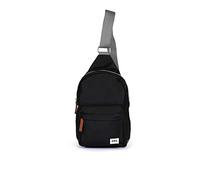 ROKA London Willesden - Bolso bandolera ligero de nailon reciclado para mujeres y hombres, resistente al agua, con bolsillos seguros con cremallera y correa ajustable, Black, S, Informal