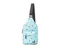 ROKA London Willesden - Mochila cruzada de lona reciclada con estampado de corazón