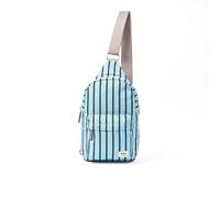 ROKA London Willesden - Mochila cruzada de lona reciclada, diseño de rayas azules