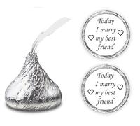 RokAPary 324 Pegatinas para Boda, diseño con Texto en inglés Today I Marry My Best Friend