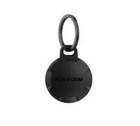 Rokform Funda compatible con AirTag, incluye llavero, funda ligera antiarañazos, viene con llavero y mosquetón para bolsos, equipaje, mochilas, mascotas y más (negro)