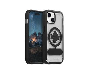 Rokform, Serie Crystal, Funda magnética para iPhone 15 con bloqueo giratorio RokLock, armadura delgada probada contra caídas, Transparente