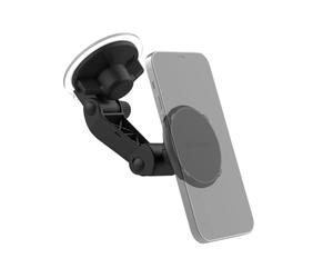 ROKFORM - Soporte magnético Ajustable para Parabrisas, Compatible con Todas Las Fundas MagSafe, asegurado por una Fuerte Base de Ventosa, 210° de inclinación y 360° de rotación (Negro)