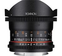 Rokinon Cine DS - Lente Ojo de pez Ultra Ancho T3.1 de 12 mm para cámaras Canon EOS EF DSLR - Compatible con Marco Completo