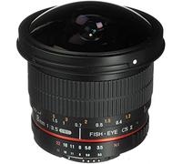 Rokinon HD8M-N Lente Ojo de pez HD de 8 mm f/3.5 con Chip de Apertura automática y Capucha extraíble para Nikon DSLR 8-8 mm, Lente Fija sin Zoom