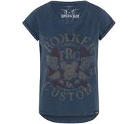 Rokker Custom Camiseta de mujer, azul, tamaño XS