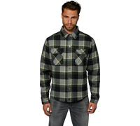 Rokker Memphis Green, camisa/chaqueta textil S male Gris/Negro/Verde Oscuro