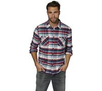 Rokker Orlando Camisa de franela, blanco-rojo-azul, tamaño XL para Hombres
