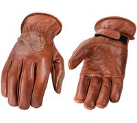 Rokker Tattoo Skull Guantes de moto, marrón, Talla 3XL