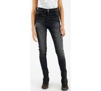 Rokker Tech High Waist Vaqueros de mujer en motocicleta, gris oscuro, Talla Short 29