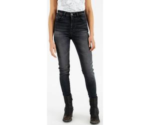 Rokker Tech High Waist Vaqueros de mujer en motocicleta, gris oscuro, Talla Short 29