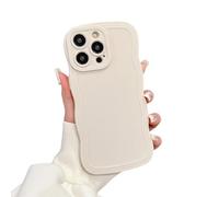 Rokmym - Carcasa para iPhone 17 Pro Max Mignon Curly Simple Wave Frame Design Silicone Antichoc Funda para mujeres niñas Full Camera Protection Coque,Blanco