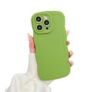 Rokmym - Carcasa para iPhone 17 Pro Max Mignon Curly Simple Wave Frame Design Silicone Antichoc Funda para mujeres niñas Full Camera Protection Coque,Verde