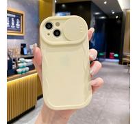 Rokmym Compatible avec iPhone 12 Pro Max Coque avec caméra deslizante Coque bord Ondulé en Silicone TPU Souple Ultra Fin Cover Protection Antigolpes, Funda Funda para iPhone 12 Pro Max,Amarillo