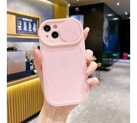 Rokmym Compatible avec iPhone 14 Coque avec caméra deslizante Coque bord Ondulé en Silicone TPU Souple Ultra Fin Cover Protection Antigolpes, Housse Étui pour iPhone 14, Rose Clair