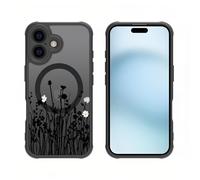 Rokmym Funda compatible con iPhone 17 Pro Max Transparente con Mag-Safe Love Patrón Carcasa Dura PC Parte trasera Delgada Anti-Caída Resistente a los Golpes Carcasa Resistente a los Arañazos para