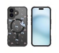 Rokmym Funda compatible con iPhone 17 Pro Max Transparente con Mag-Safe Love Patrón Carcasa Dura PC Parte trasera Delgada Anti-Caída Resistente a los Golpes Carcasa Resistente a los Arañazos para