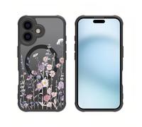 Rokmym Funda compatible con iPhone 17 Pro Max Transparente con Mag-Safe Love Patrón Carcasa Dura PC Parte trasera Delgada Anti-Caída Resistente a los Golpes Carcasa Resistente a los Arañazos para