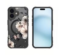 Rokmym Funda compatible con iPhone 17 Pro Max Transparente con Mag-Safe Love Patrón Carcasa Dura PC Parte trasera Delgada Anti-Caída Resistente a los Golpes Carcasa Resistente a los Arañazos para