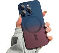 Rokmym Funda para iPhone 11 Pro Max, compatible con Mag-Safe de doble degradado de color, funda magnética con lámina protectora de lente, fuerte adsorción magnética para iPhone 11 Pro Max
