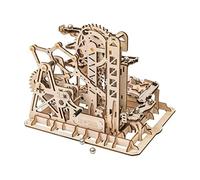 ROKR Marble Roller Coaster Clockwork Mechanical 3D Puzzle Game Woodcraft Kit Adulto Craft Set Puzzle Present (Torre Coaster)