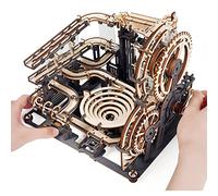 ROKR Pistas De Canicas Night City, Puzzle 3D De Madera LGA01 | Maqueta para construir, regalo para hombres, mujeres, marido y padre, manivela, 10 bolas de acero, engranajes visibles