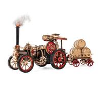 ROKR Puzzle 3D de madera Motor de vapor para construir para adultos | Tres velocidades Marcha atrás Iluminación Decoración de escritorio Aficionados al modelismo