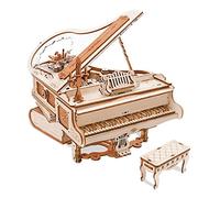 ROKR Puzzle 3D Madera Maquetas para Construir Adultos Rompecabezas Caja Musical Mágico de Piano Mecánico, Juegos de Construcción de Modelos Mecánicos, Manualidades para Adultos, Magic Piano