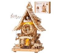 ROKR Puzzle 3D Madera Reloj de Cuco, Maquetas para Construir Adultos Kits de Maquetas, Regalos y decoración para Adultos, Cuckoo Clock Color de la Madera, LC901