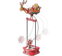 ROKR Puzzle 3D MCD05 Papá Noel en trineo Serie Swing Serie Maqueta de Madera para Adultos DIY Kit de Manualidades Regalo Único para Hombres Mujeres Decoración de Escritorio