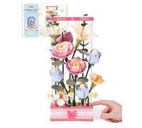 ROKR Puzzle 3D Ramo de Flores Caja, Dirigido Maqueta Construir para Adulto, Flores artificiales decorativas DIY Regalos y decoración del hogar para mujeres, Blooming Bouquet Box (260*240*460mm)
