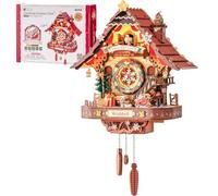 ROKR Reloj Cuco Navidad, Puzzle 3D De Madera para Adultos, Maqueta | reloj cuco pared, rompecabezas adultos, maquetas para montar, manualidad creativa, regalo navideño, decoración casa invernal